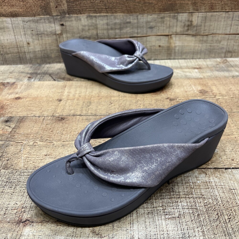 Vionic Arabella Women’s Thong Platform Sandals Purple Comfort Size 9